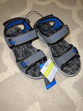 Eddie Bauer River Sandal Adjustable Straps Blue Gray Camo Big Boy's Size 2 New