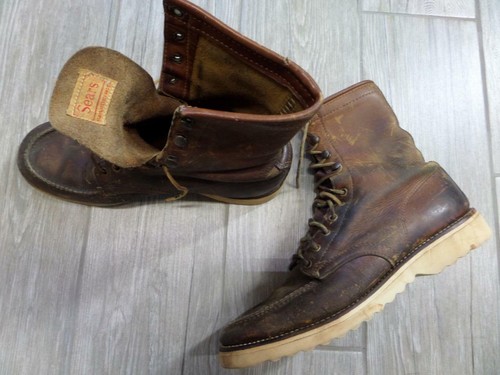 vintage 1950s work boots SEARS moc toe 