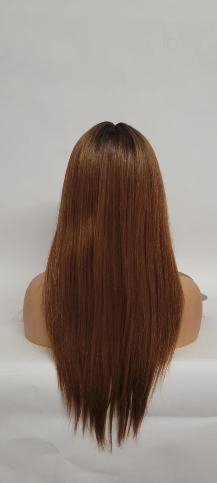 LACE FRONT LONG BOB WIG OMBRE BLACK ROOT AUBURN FREE POSITION BOBBI BOSS TT1B30 - Image 4 of 4