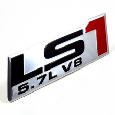 1x Chrome Red Engine Emblems Badge Ls1 5.7l V8 For Gm Chevy Chevrolet Silverado