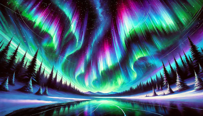 Nordlichter Poster Druck Wandbild Wohndeko A0 A1 A2 A3 A4 A5 A6