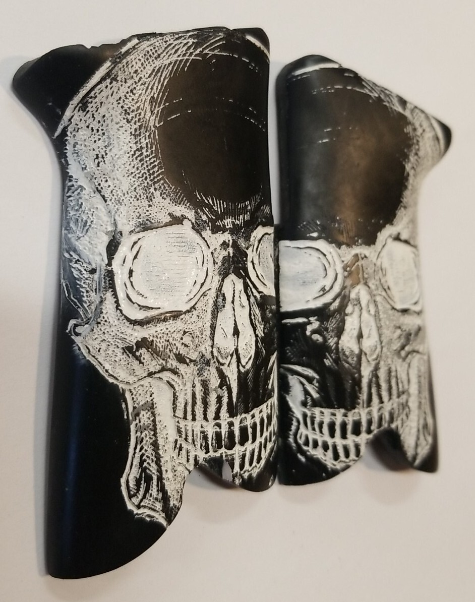 Ruger P89, P85, P90, P91 pistol grips black with white engraved