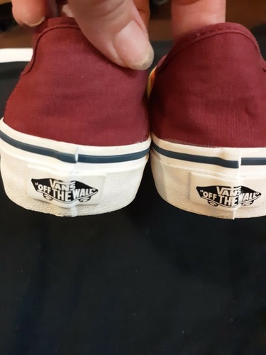 Vans Off The Wall Maroon rainbow stripe Womens Size 6 mens 4.5 rare unique EUC - Picture 5 of 9