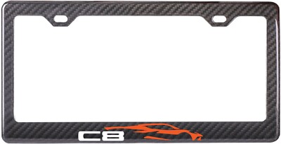Amplify Orange 2022 Corvette C8 Stingray 100% Carbon Fiber License Plate Frame