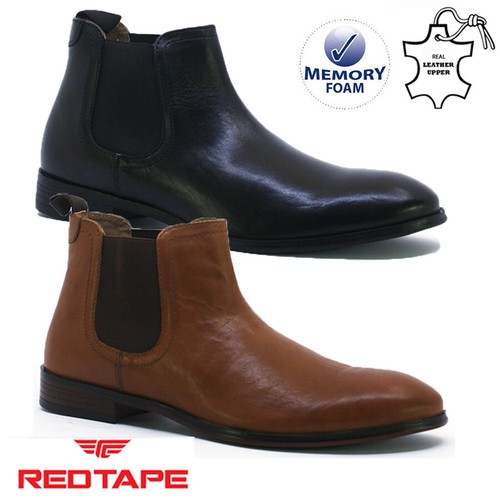 BOTAS DE CUERO CON CINTA ROJA PARA HOMBRES CHELSEA TOBILLO INTELIGENTES INFORMALES DISTRIBUIDOR ZAPATOS DE TRABAJO TALLA - Imagen 7 de 11