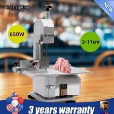 650W Electric Meat Bone Saw Machine Commercial Frozen Meat Bandsaw Cutter 2-11cm