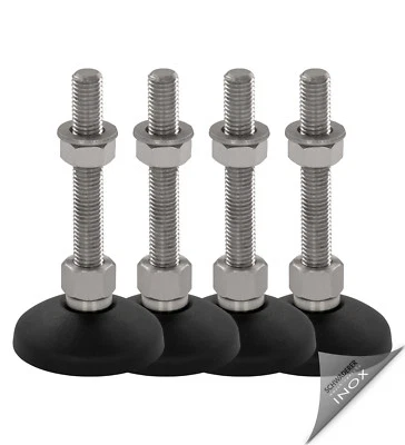 Maschinenfüße Stellfüße Nivellierfüße Kunststoff Edelstahl Ø 59mm M8-M30 4er-Set - Bild 1 von 4