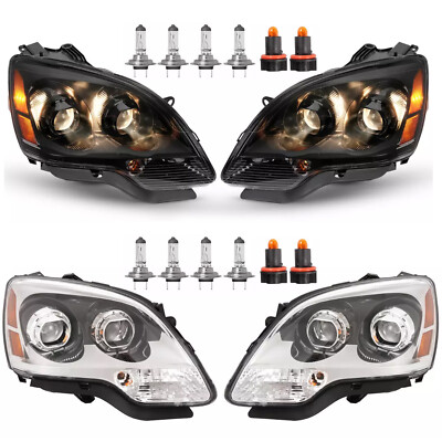 For GMC Acadia 2007-12 Headlights Headlamps Projector Housing Left+Right w/Bulbs