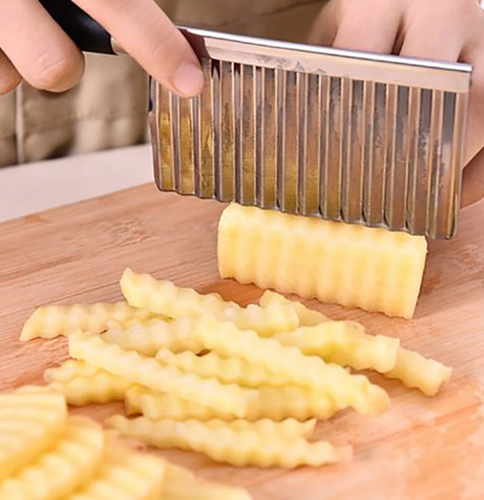 Edelstahl Kartoffelschneider Chip Salat Gemüse Knistern Wellig Schneider Werkzeug  - Bild 1 von 2