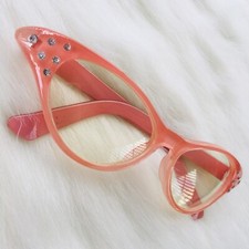 Cat Eye Cateye Glasses Vintage-Look Rhinestone Detail