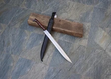 Hand-Forged Viking Longsword with Leather Sheath.