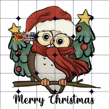 Sublimation Print Christmas Owl Ready to Press Heat Transfer