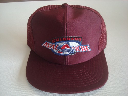 SMALL - MEDIUM COLORADO AVALANCHE  90S GOLF BEACH SNAPBACK HAT CAP VINTAGE S5