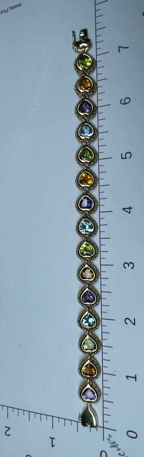 14k Solid Gold Heart Designed Multiple Colored, 1… - image 10