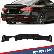 Matte Black Rear Bumper Diffuser For BMW F32 F33 F36 420i 428i M Tech 2014-2018
