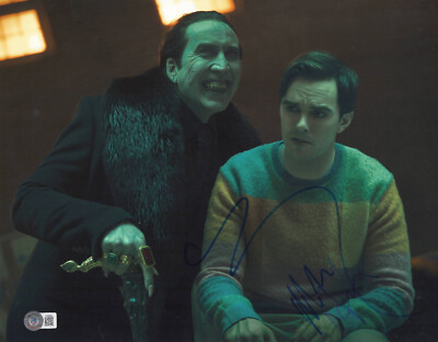 NICOLAS CAGE NICHOLAS HOULT SIGNED AUTOGRAPH RENFIELD 11X14 PHOTO