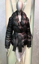 Versace Down Puffer Jacket With Belt - Black - Size S