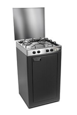 CFParker Fornello cucina acciaio inox a gas gpl/metano 4 fuochi con mobile grigi