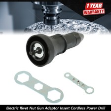 Electric Rivet Nut Gun Adaptor Insert Cordless Riveting Tool Power Drill Kit NEW