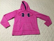 WOMENS UNDER ARMOUR STORM 1 COLD GEAR HOODIE SWEATSHIRT MEDIUM PINK LARGE LOGO