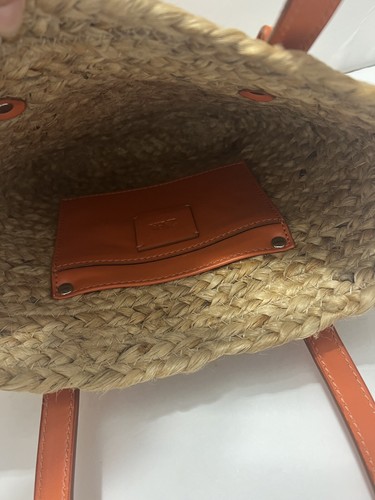 Zara Tote Bag Tan Orange Woven Jute Basket Style Handle Boho Beach NWT - Picture 19 of 19