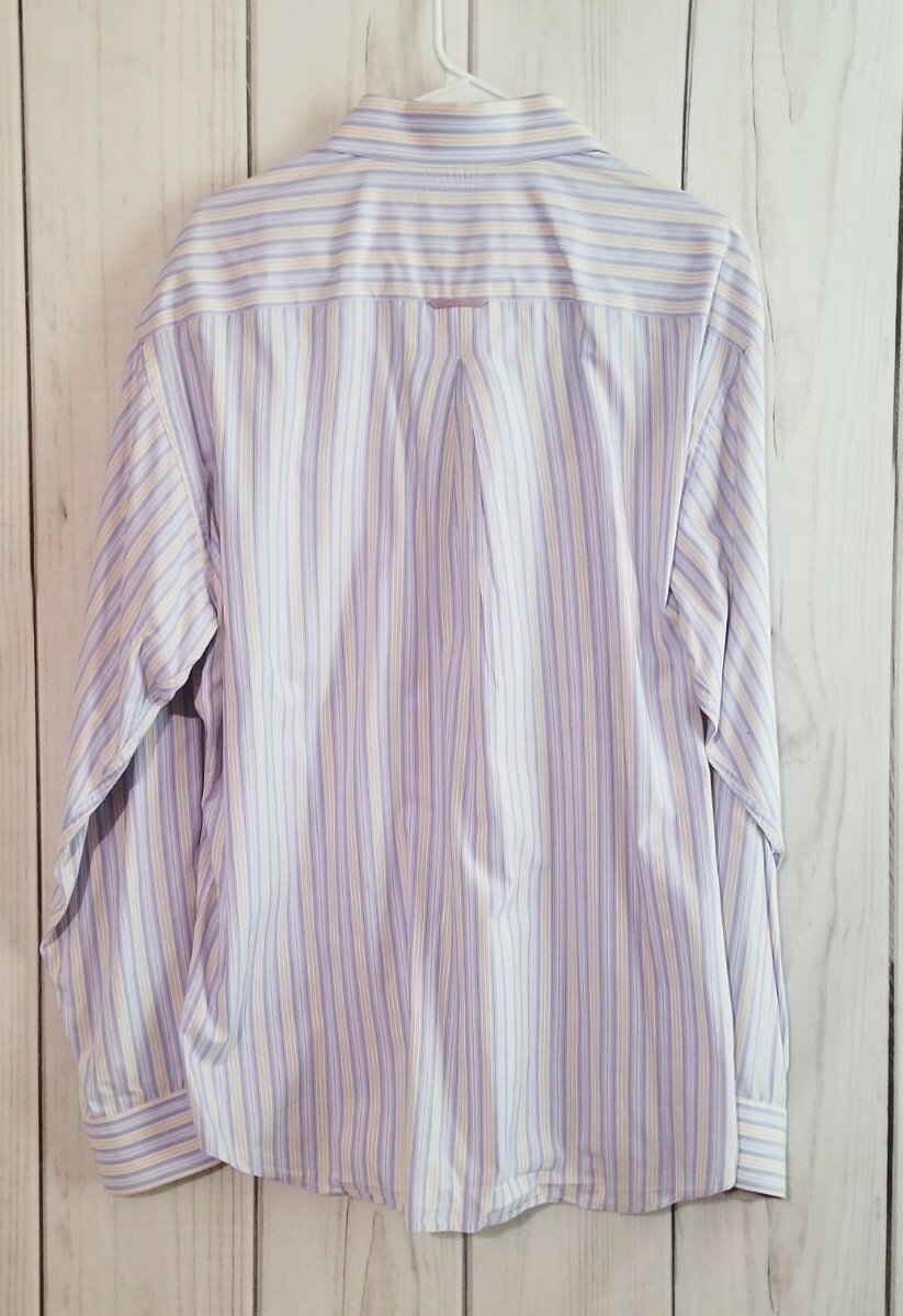 mine dress shirts MINE Dress Shirt Men’s Size XL Modern Fit Purple/Orange Stripes EUC