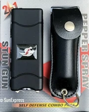Combo Gift Set Rechargeable Stun Gun+Spray with LED Light - Free Taser Holster