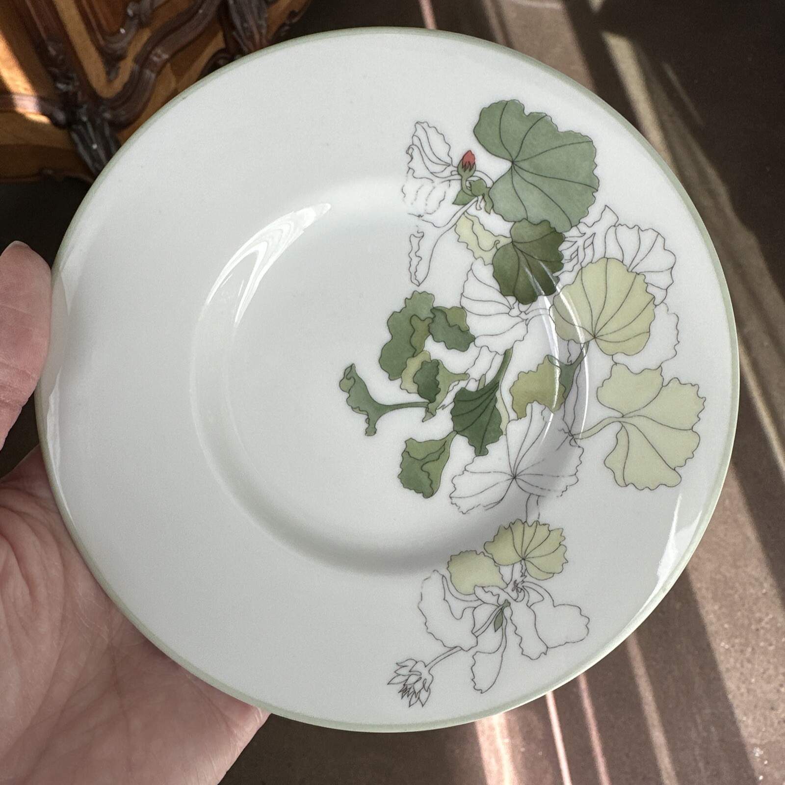 Block Spal Watercolors Geranium Saucer Mary Lou Goertzen 1981 EUC