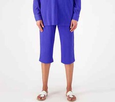 New Belle by Kim Gravel Packabelle Capri Pant Blue Dazzle Size Petite XS A594925