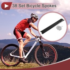 38 Set 14G Bicycle Spoke 277 mm 14G Bike Wheel Spoke Carbon Steel Black