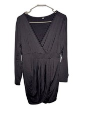 LAOLASI Womens Plus Size Long Sleeves Deep V Neck Dress XXL
