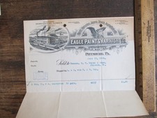 Antikes Billhead Dokument Pittsburgh PA Eagle Paint & Varnish Company