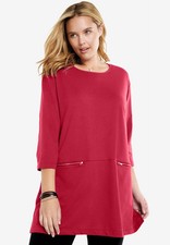 Woman Within Plus Size Zipper Pocket Tunic