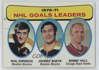 1971 Topps League Leaders Johnny Bucyk John Phil Esposito Bobby Hull #1 HOF 14tz
