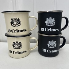 4 Offizielle 19 Verbrechen Matt Schwarz/ Creme Keramik Becher Rotwein Limited Edition