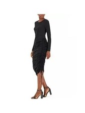 BLACK TAPE Womens Black Adjustable Side Long Sleeve Body Con Dress Plus 2X