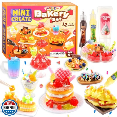 12 Making Miniature Food, Slime Mini Dessert Cup Making Craft Set, DIY Mini F