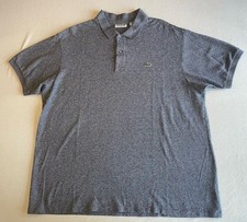 Lacoste Polo Shirt Men Size 9 25x30 Fits XL-XXL Heatered Gray Pique Cotton EUC