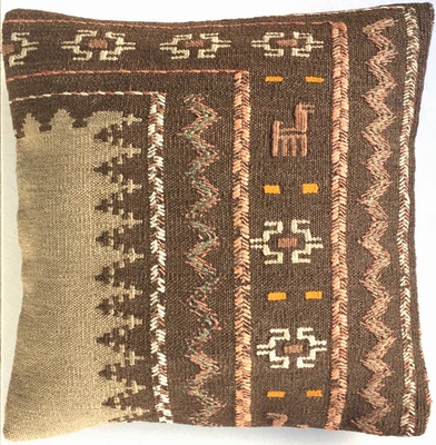 Kelim Kissen Alte Perser Belutsch Nomaden Beige Persian Baluch Pillow Cushion - Bild 1 von 4