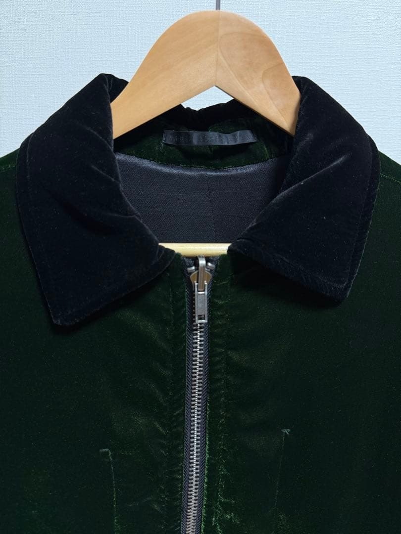 Haider Ackermann Reversible Green And Black Velvet Bomber Jacket