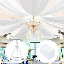 Ceiling Drapes with Hanging Kit Chiffon Ceiling Drapes for Weddings 6 Pack 5Ft X