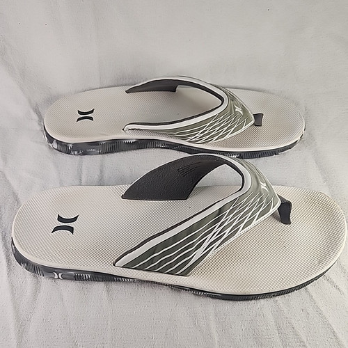 Sandals Men's Hurley White Camo Gray Phantom Flip Flop Slip On Beach USA Sz 14 - Picture 3 of 7