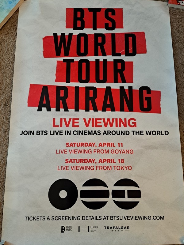 BTS World Tour Arirang Movie Poster - From Live Broadcast on 4/11 and 4/18