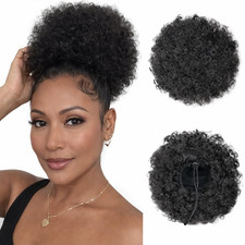 Afro Puff Drawstring Ponytail - Synthetic Afro Kinkys Curly Afro Bun Extension N