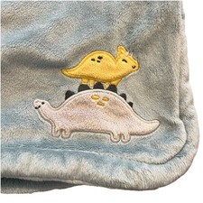 Carter  s Blue Plush Dinosaur Baby Blanket Two Dinos Carters