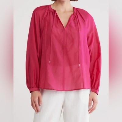 Tommy Bahama Agua Amara Long Sleeve Peasant Top Zs XL