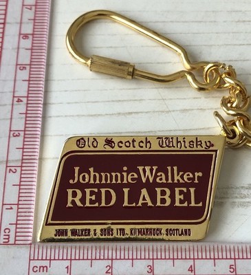 Vintage Johnnie Walker Red Label Scotch Whisky Metall Schlüsselanhänger