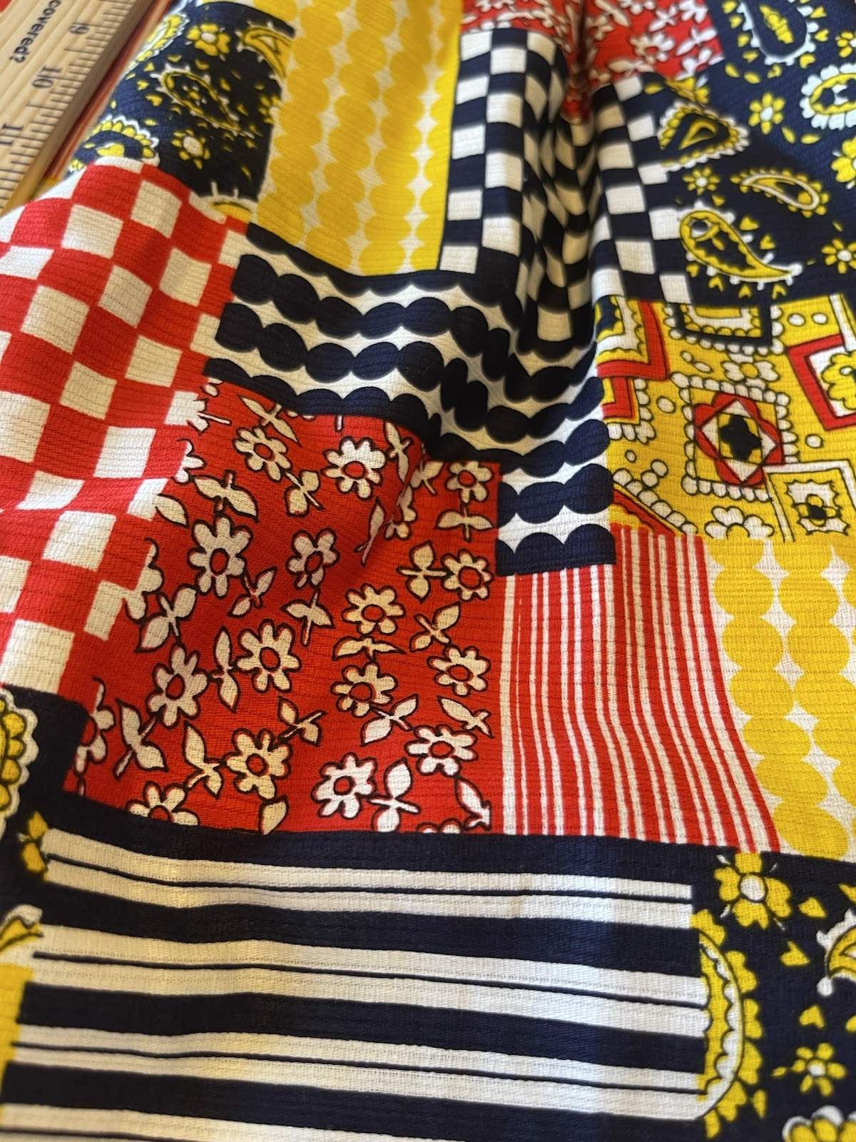 Vintage Handmade Patchwork A Line Full Skirt - image 8