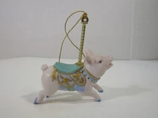 1989 Vintage LENOX Porcelain Pig Carousel Hanging Christmas Ornament