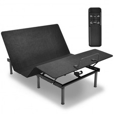 Queen Size Adjustable Bed Base Frame with Wireless Remote Control - Color: Black